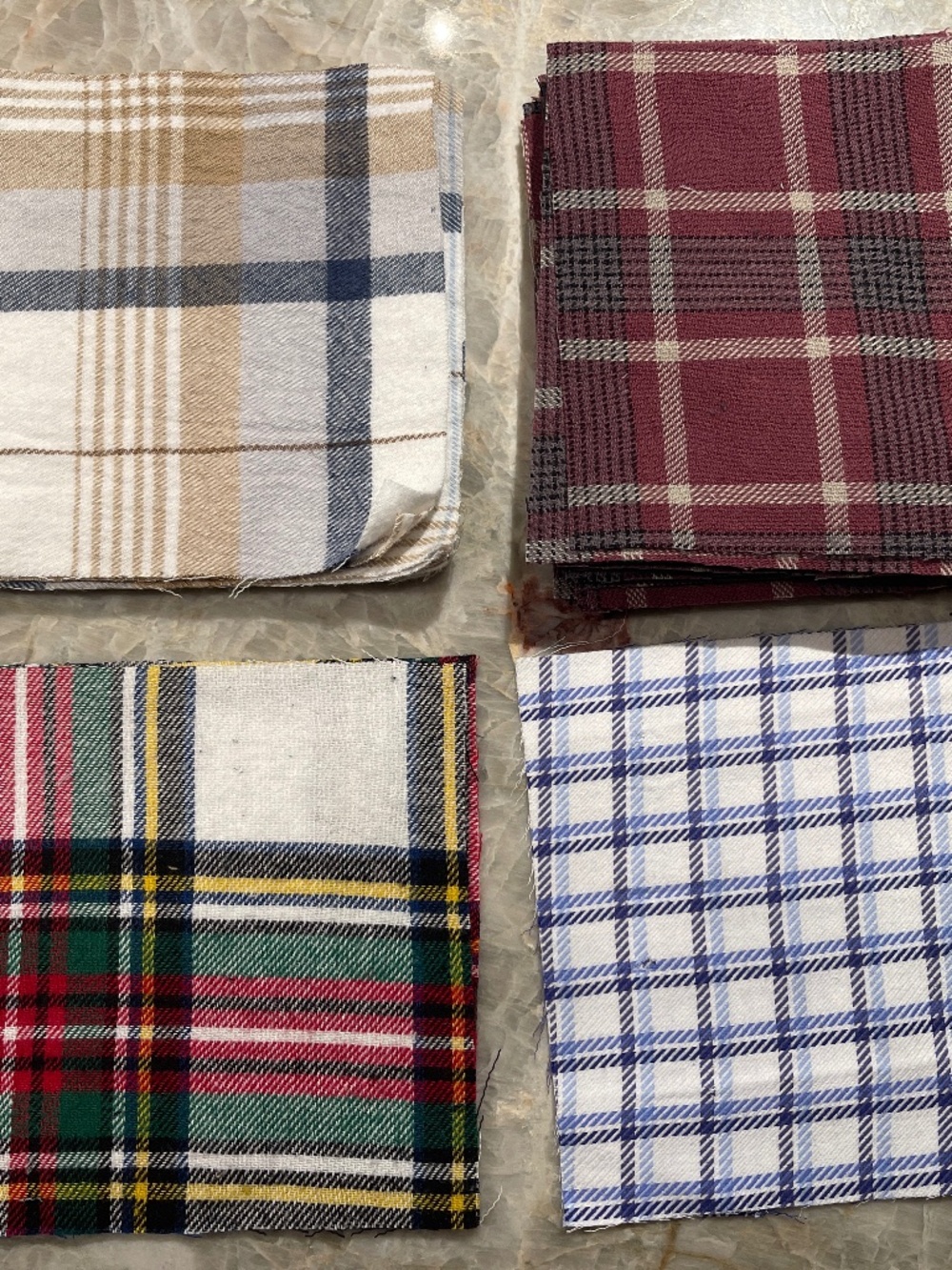 5" Inch Quilt Squares 40 Count Repurposed Plaid Flannel